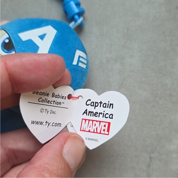 Ty Beanie Babies Marvel Captain America Plush Keychain - Picture 4 of 4